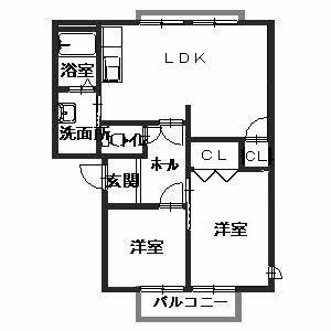 桜井市大字桜井のアパートの間取り