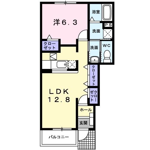 和歌山市井戸のアパートの間取り