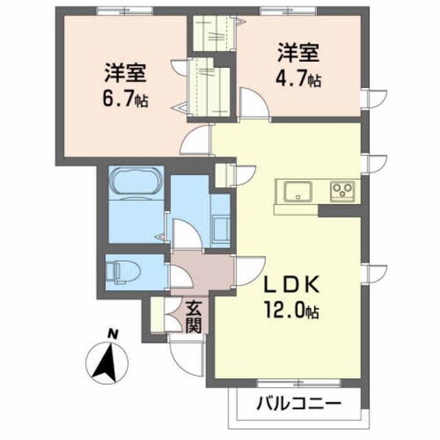 リバーハイツＭＩＤＯＲＩの間取り