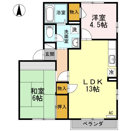 フジパレス高知　E棟の間取り