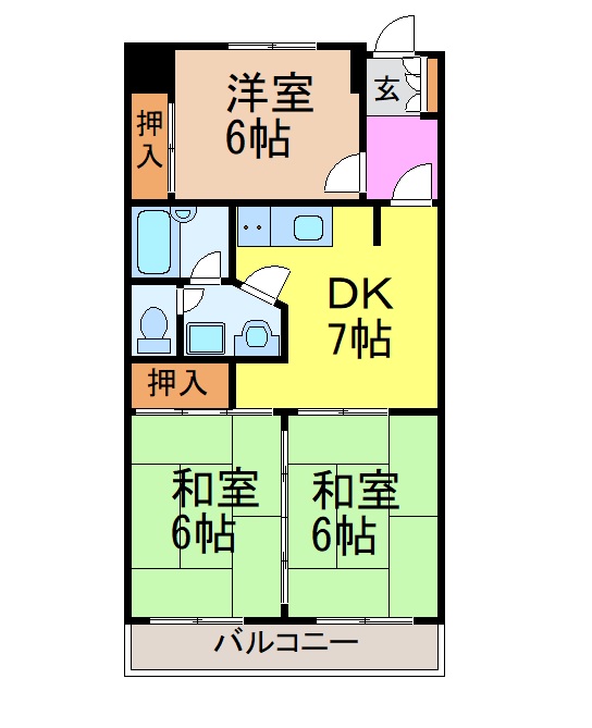 名古屋市昭和区塩付通のマンションの間取り