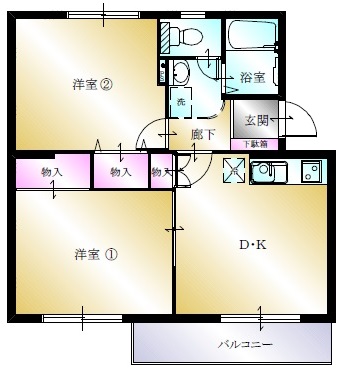 多賀台ヒルズマンションBの間取り