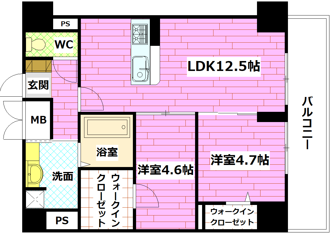 【ヴィラ　ひまわりの間取り】