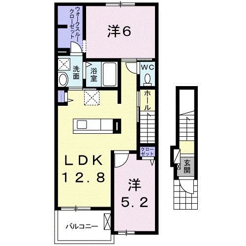 栗原市築館のアパートの間取り