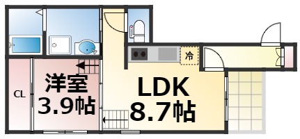 【大阪市東成区中本のアパートの間取り】