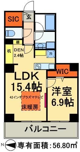 【荒川区南千住のマンションの間取り】