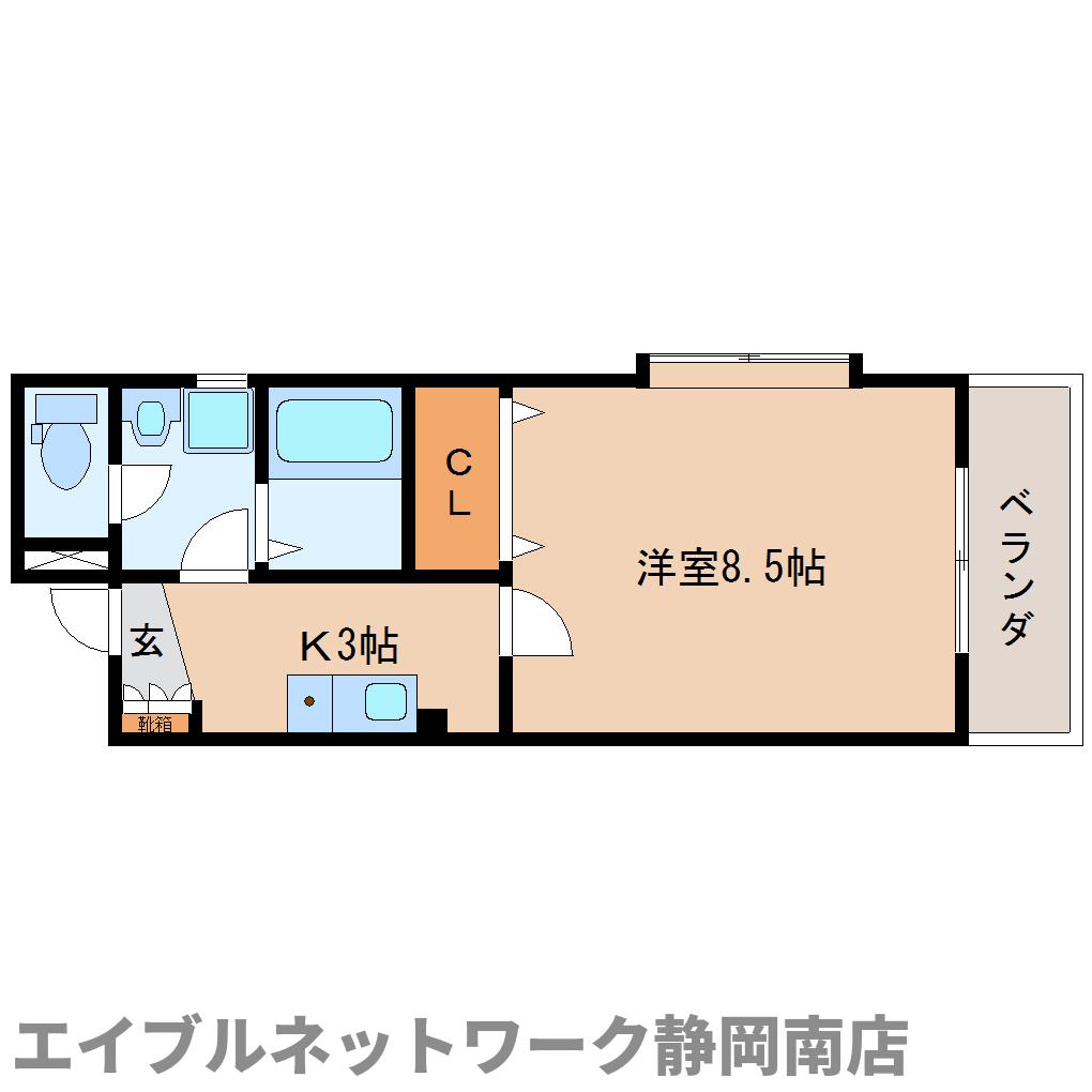 静岡市駿河区馬渕のマンションの間取り