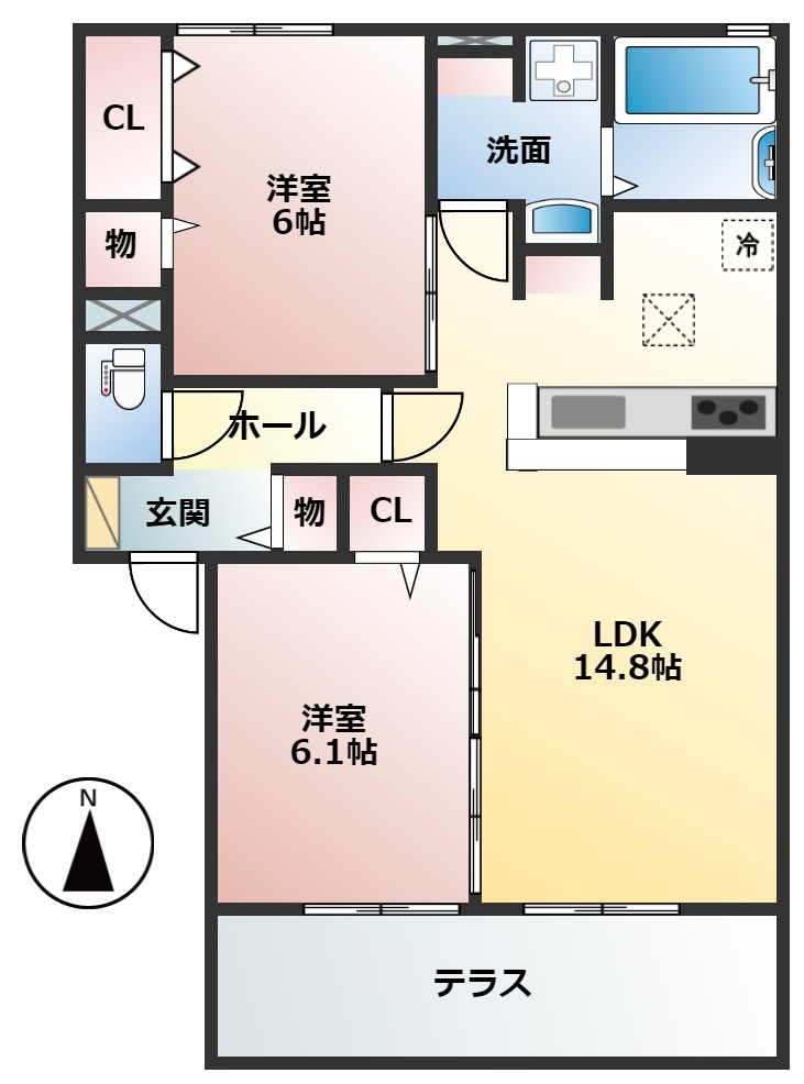 花水木三番館の間取り