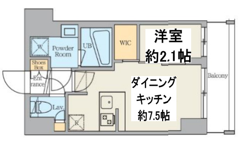 荒川区東日暮里のマンションの間取り