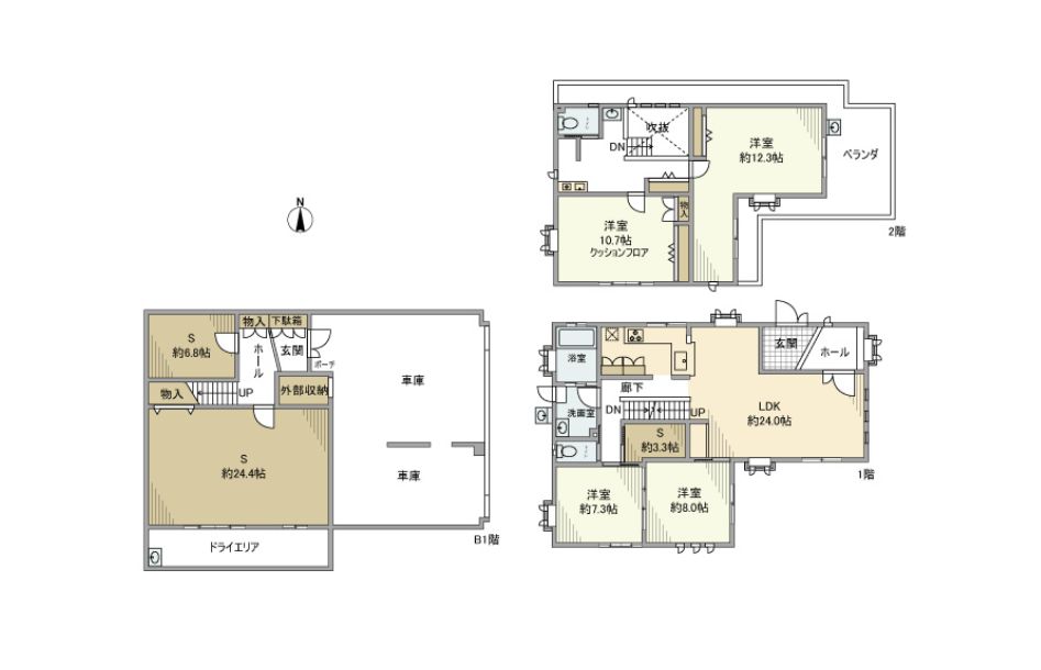 野毛戸建の間取り