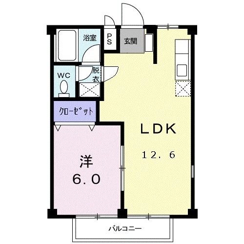 岩沼市本町のアパートの間取り