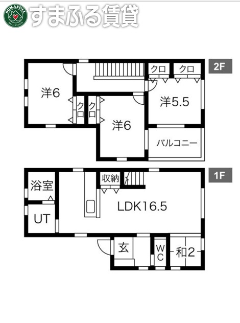 岡崎市六名南のアパートの間取り