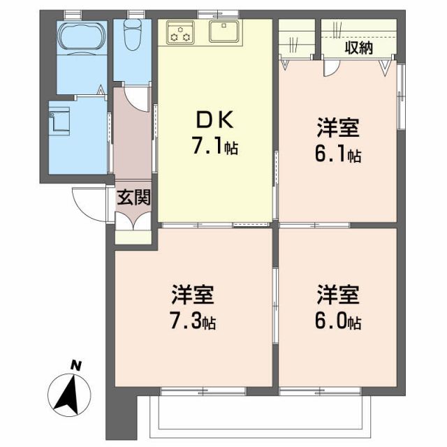 シャーメゾン旭町の間取り