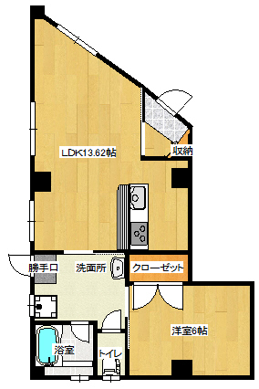 郡山市田村町金屋のアパートの間取り