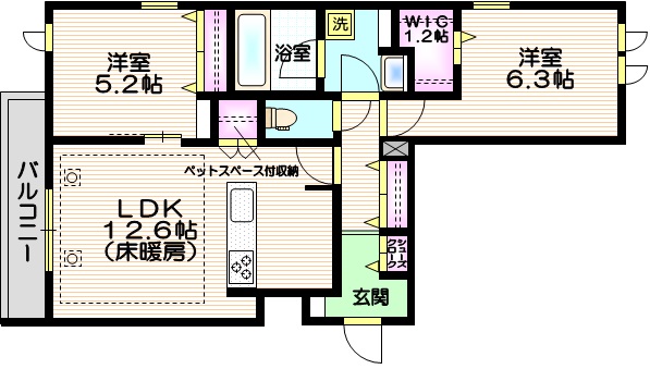 さいたま市浦和区常盤のマンションの間取り