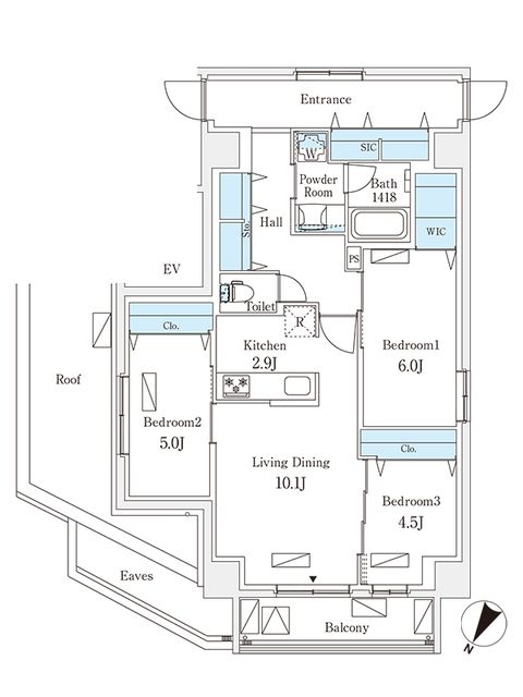 豊島区駒込のマンションの間取り