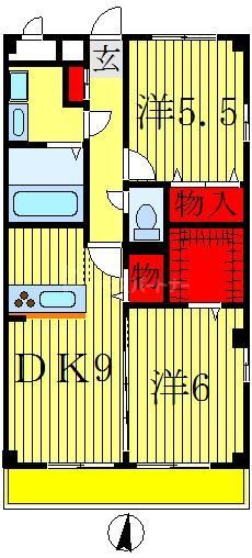 松戸市高塚新田のマンションの間取り