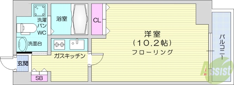 仙台市青葉区一番町のマンションの間取り