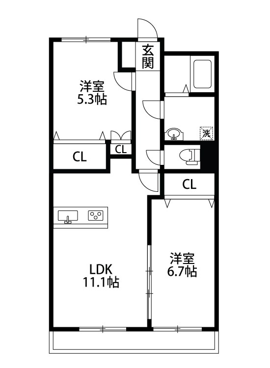 ローズベイ新潟南の間取り