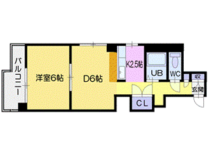 小樽市花園のマンションの間取り