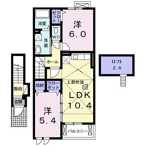 豊川市御油町のアパートの間取り