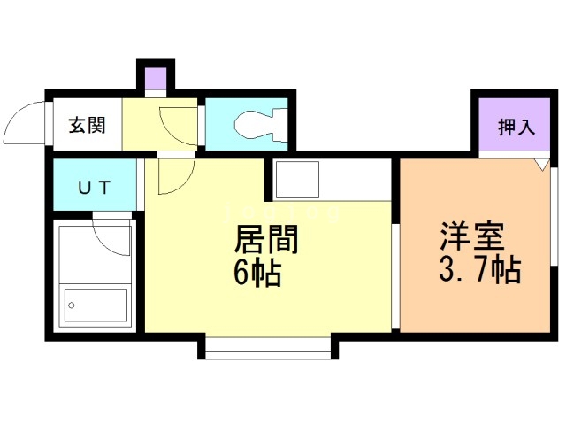 札幌市豊平区月寒西二条のアパートの間取り