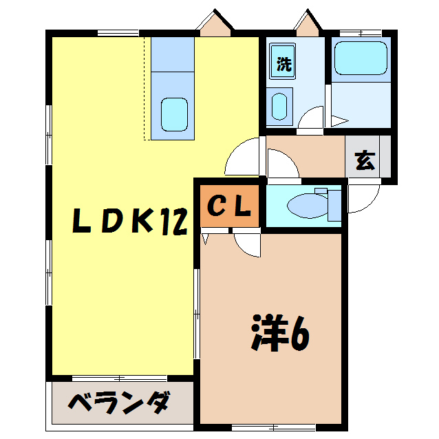 前橋市新前橋町のアパートの間取り