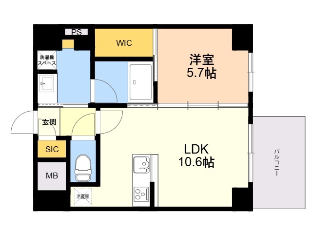 ＣＲＥＳＴ西新の間取り