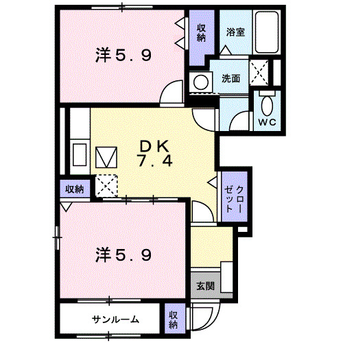 ドリーム　ヒルＡの間取り