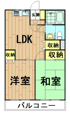 川崎市中原区井田中ノ町のマンションの間取り