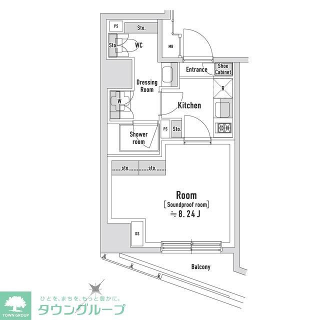 中央区八丁堀のマンションの間取り