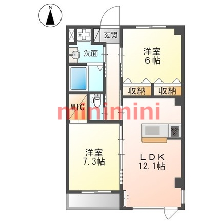 【茨木市南安威のマンションの間取り】