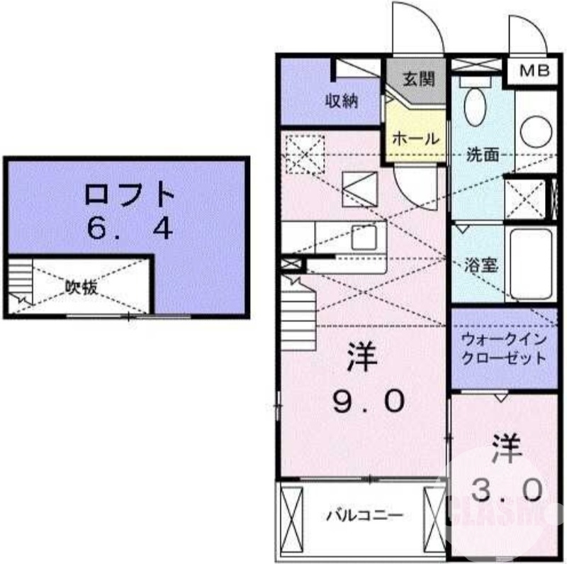 大阪狭山市東茱萸木のアパートの間取り