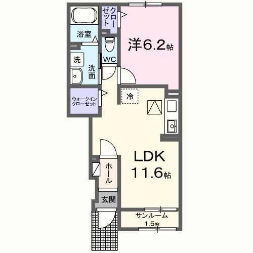 （仮称）西赤江町アパートの間取り