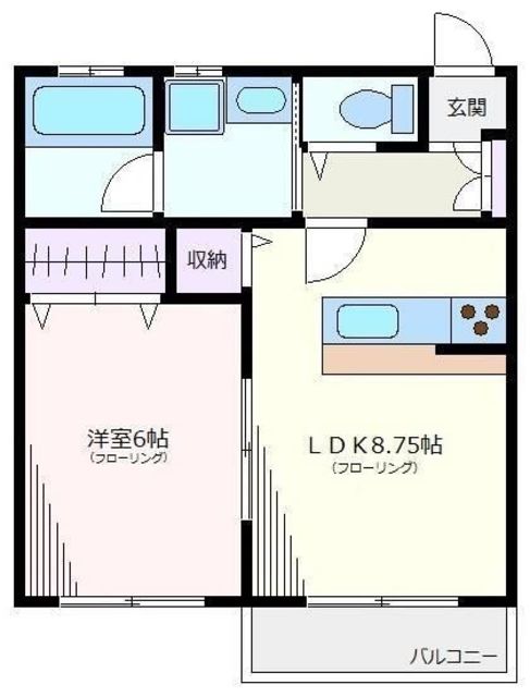 【横浜市青葉区桂台のアパートの間取り】