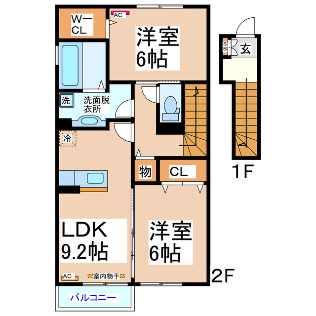 合志市須屋のアパートの間取り