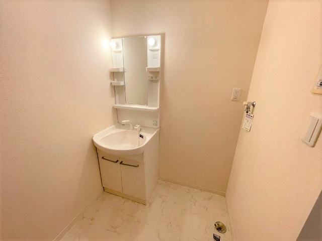 洗面設備　洗髪洗面化粧台＆室内洗濯機置き場です