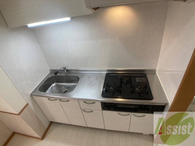 キッチン　キッチンはシックなデザインでした。洗い場も大きい。