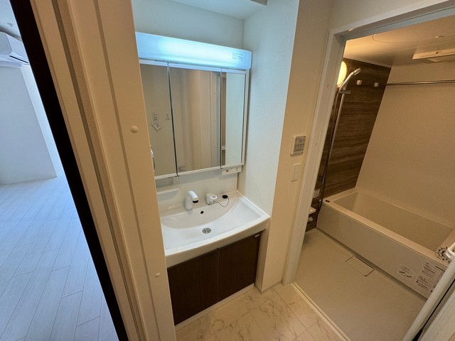 洗面設備　脱衣スペースもあります