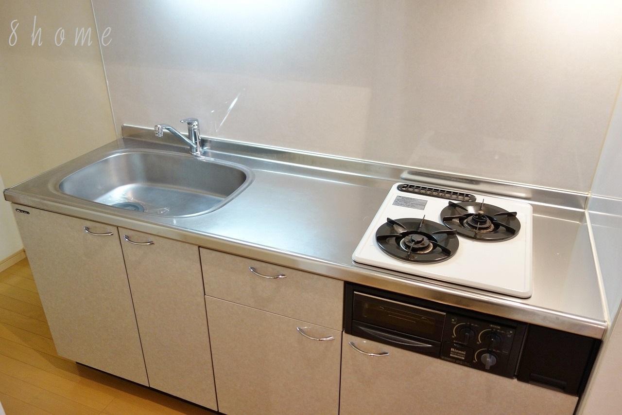 キッチン　グリル付のシステムキッチン♪２口ガスコンロ！