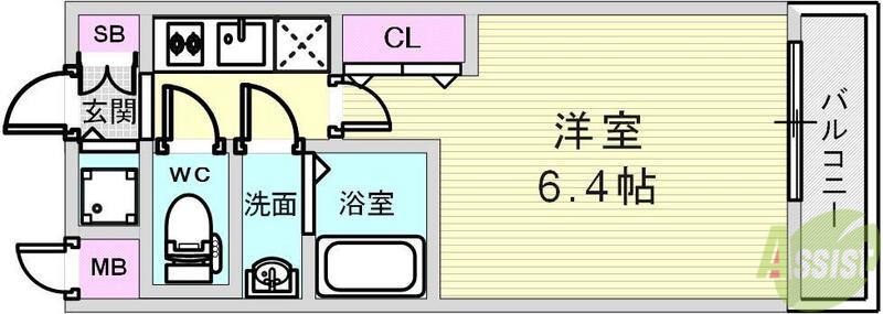S-RESIDENCE神戸元町の間取り写真