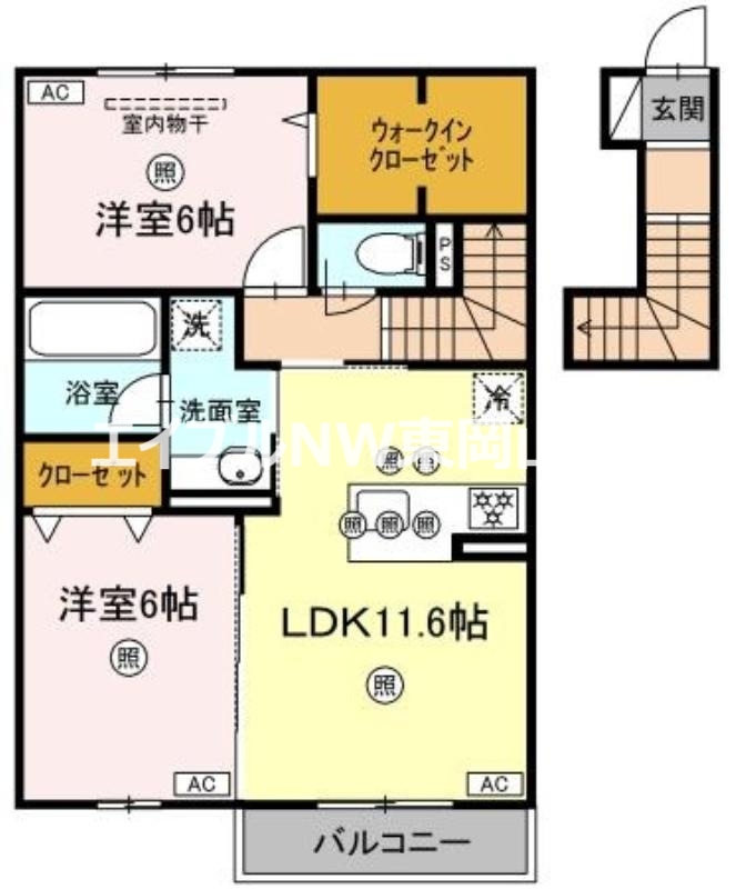 シャンポールさい Eの間取り写真