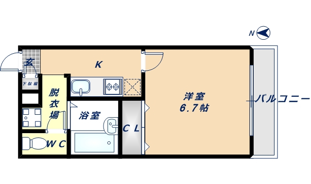 地下鉄千日前線 北巽駅 徒歩13分 3階建 築23年の間取り写真