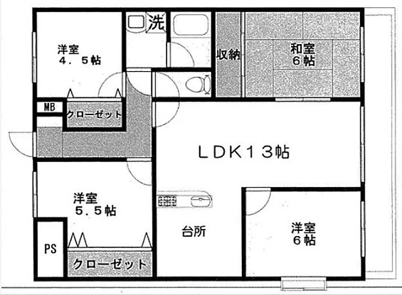 アベニュー弐番舘の間取り写真
