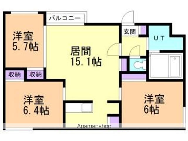 札幌市電 西線１１条駅 徒歩14分 4階建 築14年の間取り写真