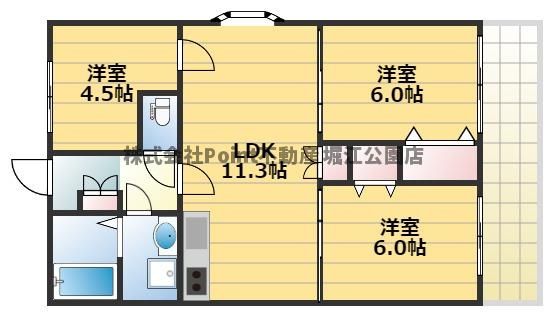 阪堺電気軌道阪堺線 我孫子道駅 徒歩1分 7階建 築37年の間取り写真