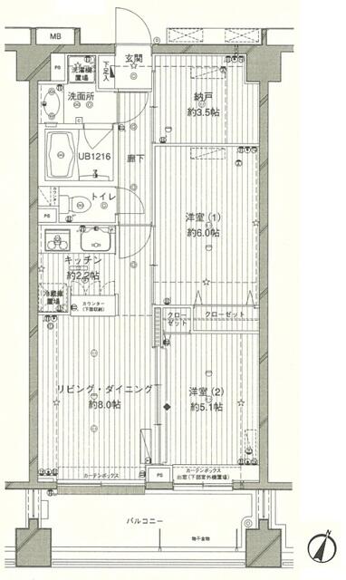 コスモリード西馬込の間取り写真