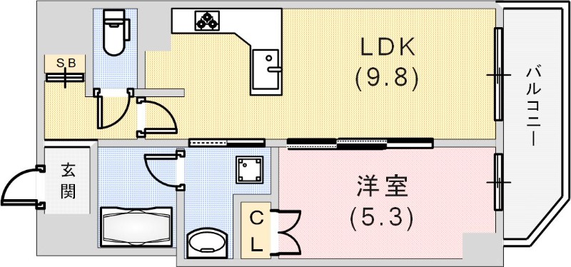 リーガル神戸三宮IIの間取り写真