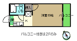 徳島市住吉のアパートの間取り