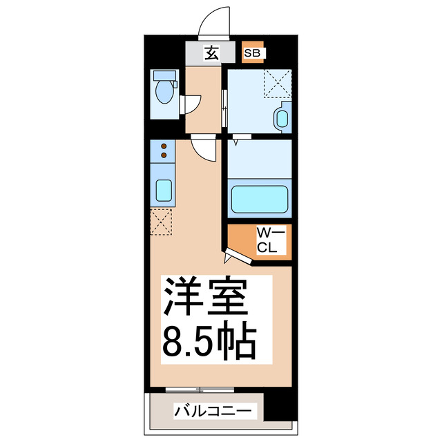 熊本市中央区坪井のマンションの間取り